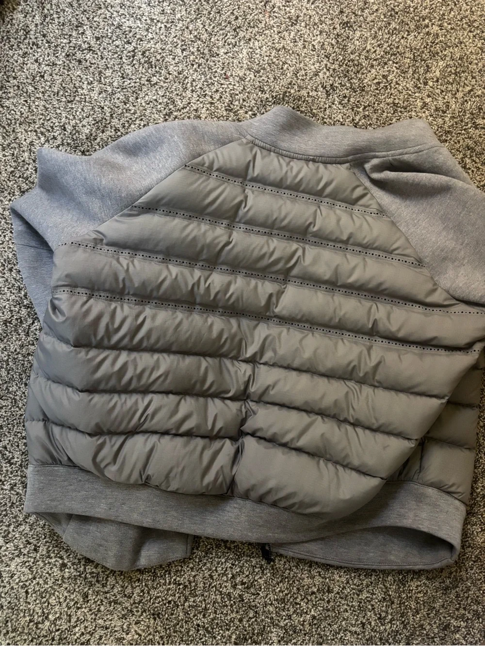Nike Women’s Light Gray Asymmetrical Zip Bomber Jacket